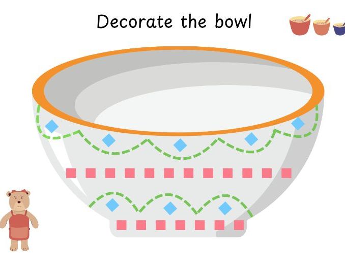 Goldilocks & the Three Bears Funky Fingers - Decorate the bowls