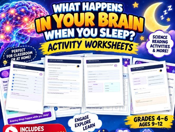 What Happens in Your Brain When You Sleep? | Sleep & Brain Science Worksheets