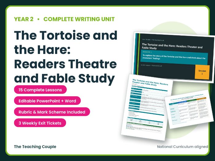 The Tortoise and the Hare: Readers Theatre and Fable Study | Year 2 English Unit