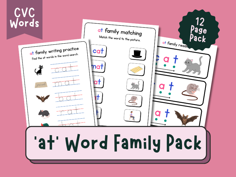 at Word Family Activity Pack