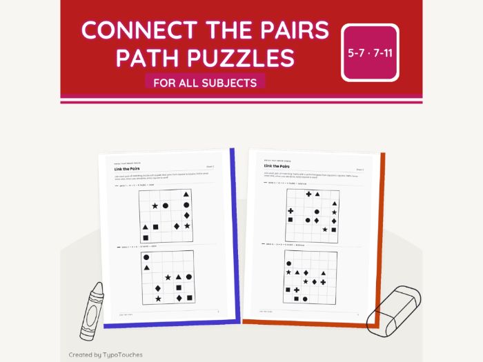 Connect the Pairs Puzzles | 7 No-Prep Sheets