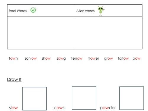 Phonics - ow sound worksheets - Resource bundle