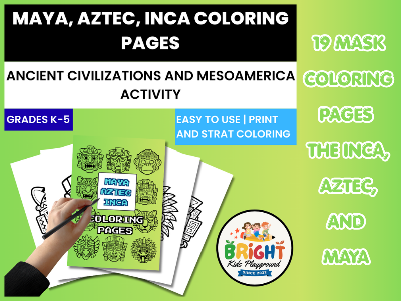 maya aztec inca activity, Ancient Civilization Mask Coloring Pages | Printable