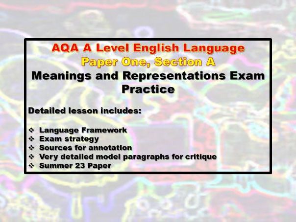 AQA A Level English Language: Paper 1 Exam Practice