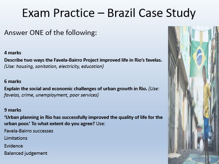 AQA GCSE Geography Planning for Rio's urban poor