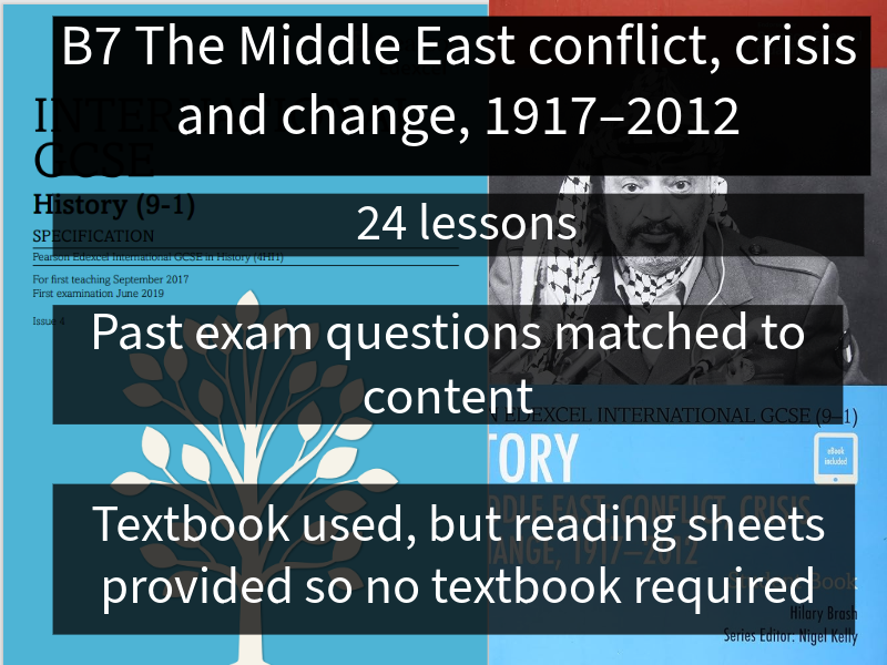 Middle East conflict, crisis and change, 1917–2012 (B7, iGCSE Edexcel, paper 2)