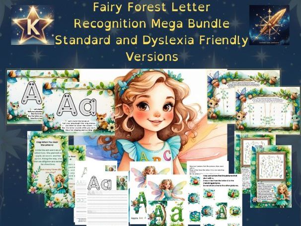 Fairy Forest Alphabet Letter Recognition Mega Bundle Standard and Dyslexia Friendly