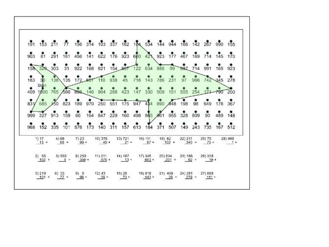 Addition of 3 digit numbers-puzzle