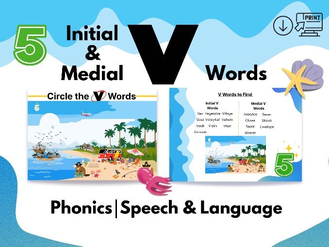 Initial & Medial V Words-Speech&Language|Phonics
