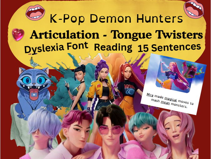 K-pop Demon Hunters Articulation 15 Tongue Twisters Sentences