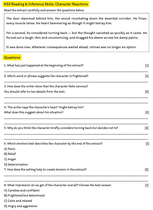 KS3 Reading & Inference – Short Extracts & Skills MEGA PACK