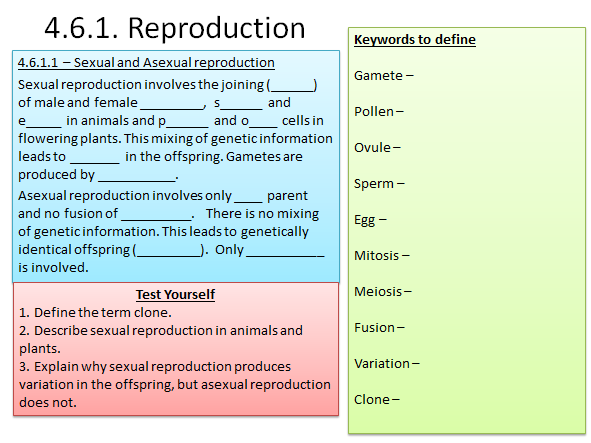 AQA triology 2018 9-1 Reproduction revision 4.6.1