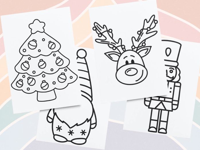 Christmas - Paint & Colour Sheets