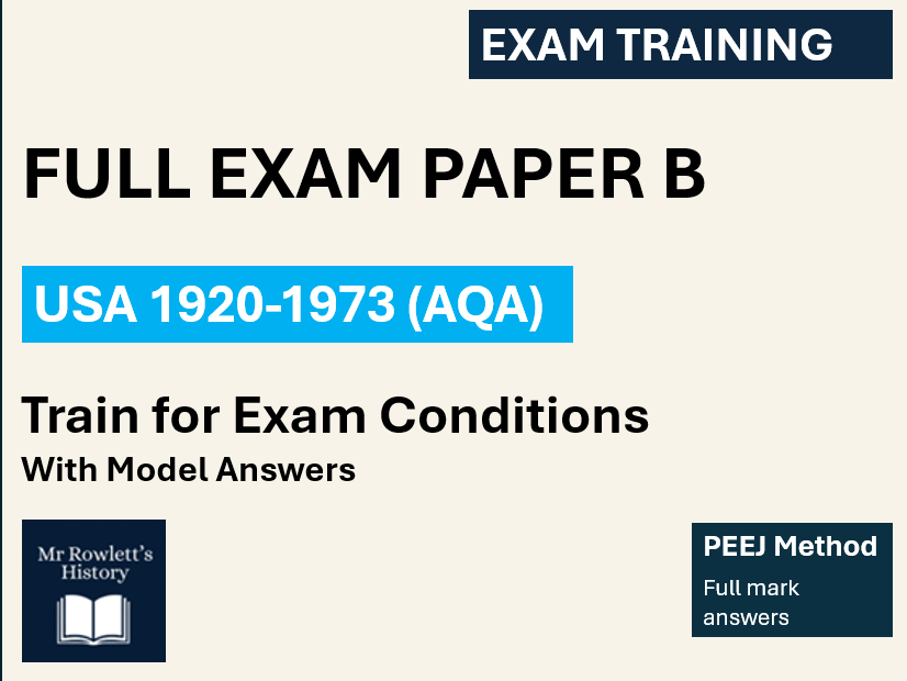 AQA GCSE History USA Practice Paper B (Q1–6) | Model Answers & Writing Support | PEEJ Method