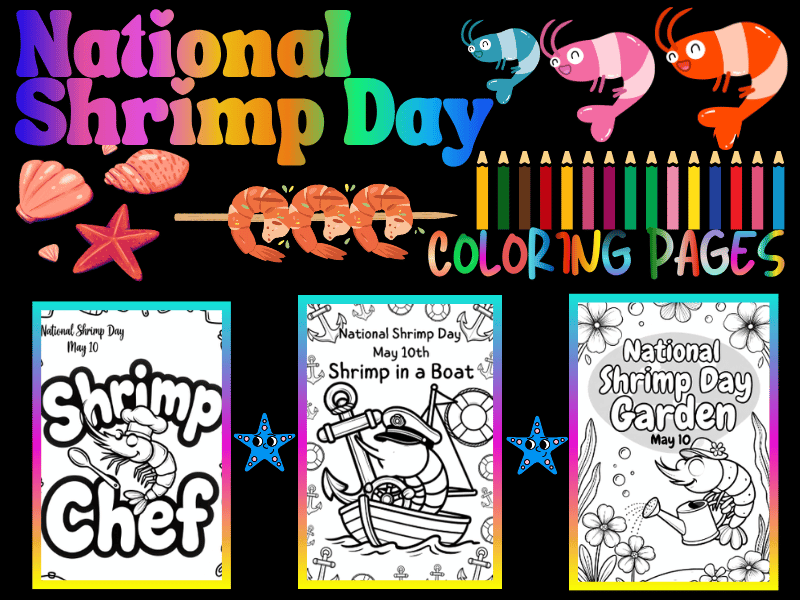 National Shrimp Day Coloring Pages for Kids | May 10th NO PREP Activity Pack