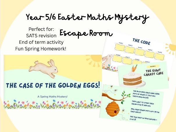 Easter Spring Maths Escape Room- Year 6 SATS Arithmetic Revision