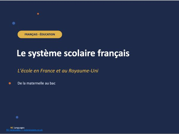 FRENCH: Le système scolaire français (Cultural lesson)