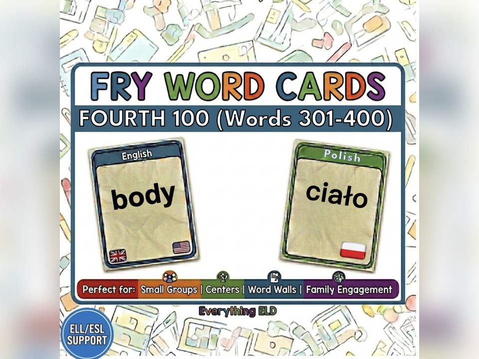 Polish-English Fry Words: Fourth 100 Flashcards