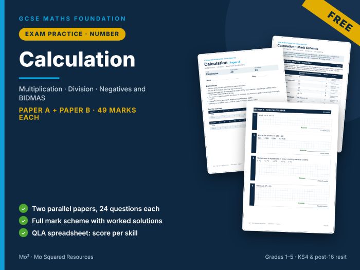 Calculation – GCSE Maths Foundation Exam Practice Pack