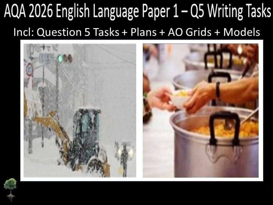 Two Q5 Writing Tasks AQA 2026 English Language Paper 1 | Plans, AO Grids, Models