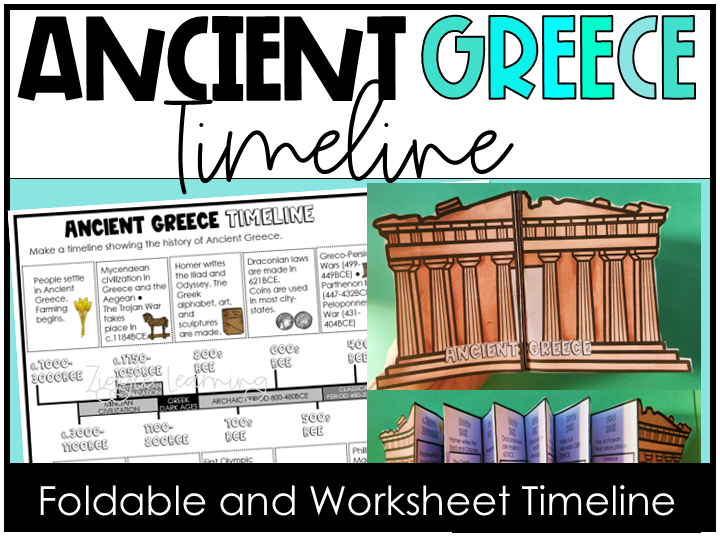 Ancient Greece Timeline Foldable Worksheet Activity Civilisations History