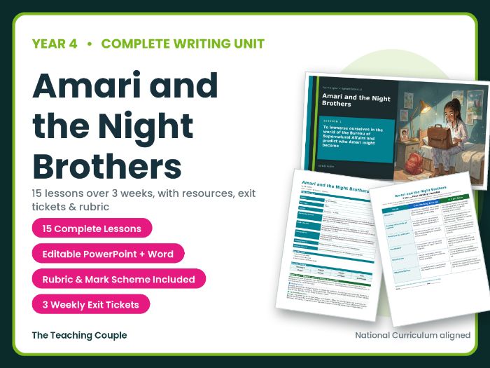 Amari and the Night Brothers | Year 4 English Unit | 15 Complete Lessons + Resources