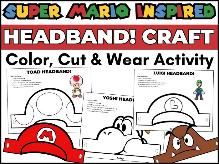 Super Mario Headband Craft | 10 Character Templates