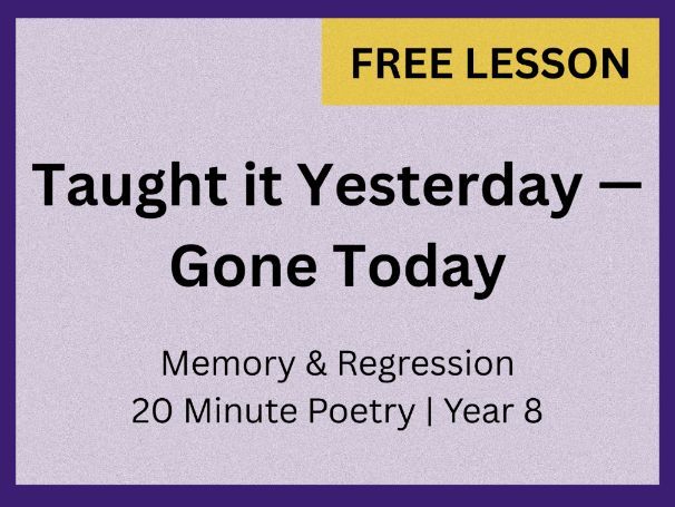 Poetry Lesson — Inference & Analysis | Memory & Identity | Year 8 (KS3)