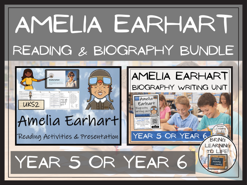 Amelia Earhart Reading Comprehension and Biography Bundle | UKS2