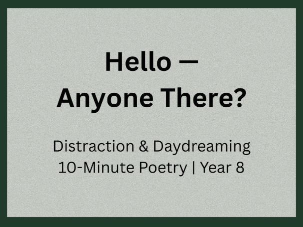 Poetry Starter: Metaphor & Inference | Screensaver Mode | Quick Write | Year 8 (KS3)