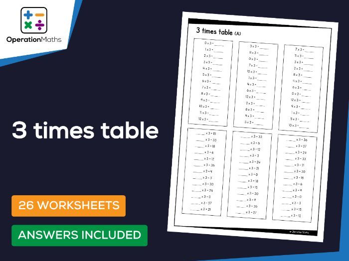 3 times table