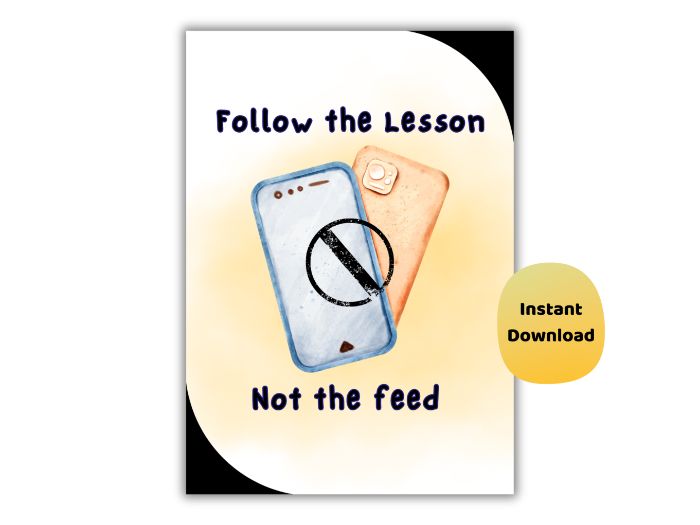 No Phones Classroom Poster – Computer Science Lab Display
