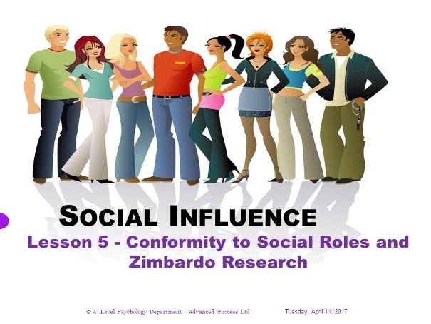 Powerpoint - Social Influence - Lesson 5 - Conformity to social roles as investigated by Zimbardo.