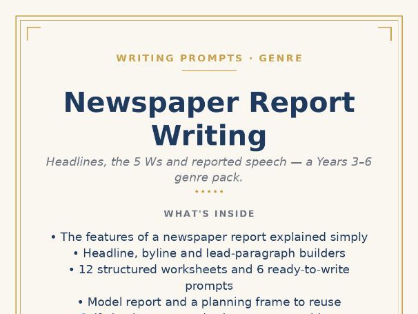 Newspaper Report Writing