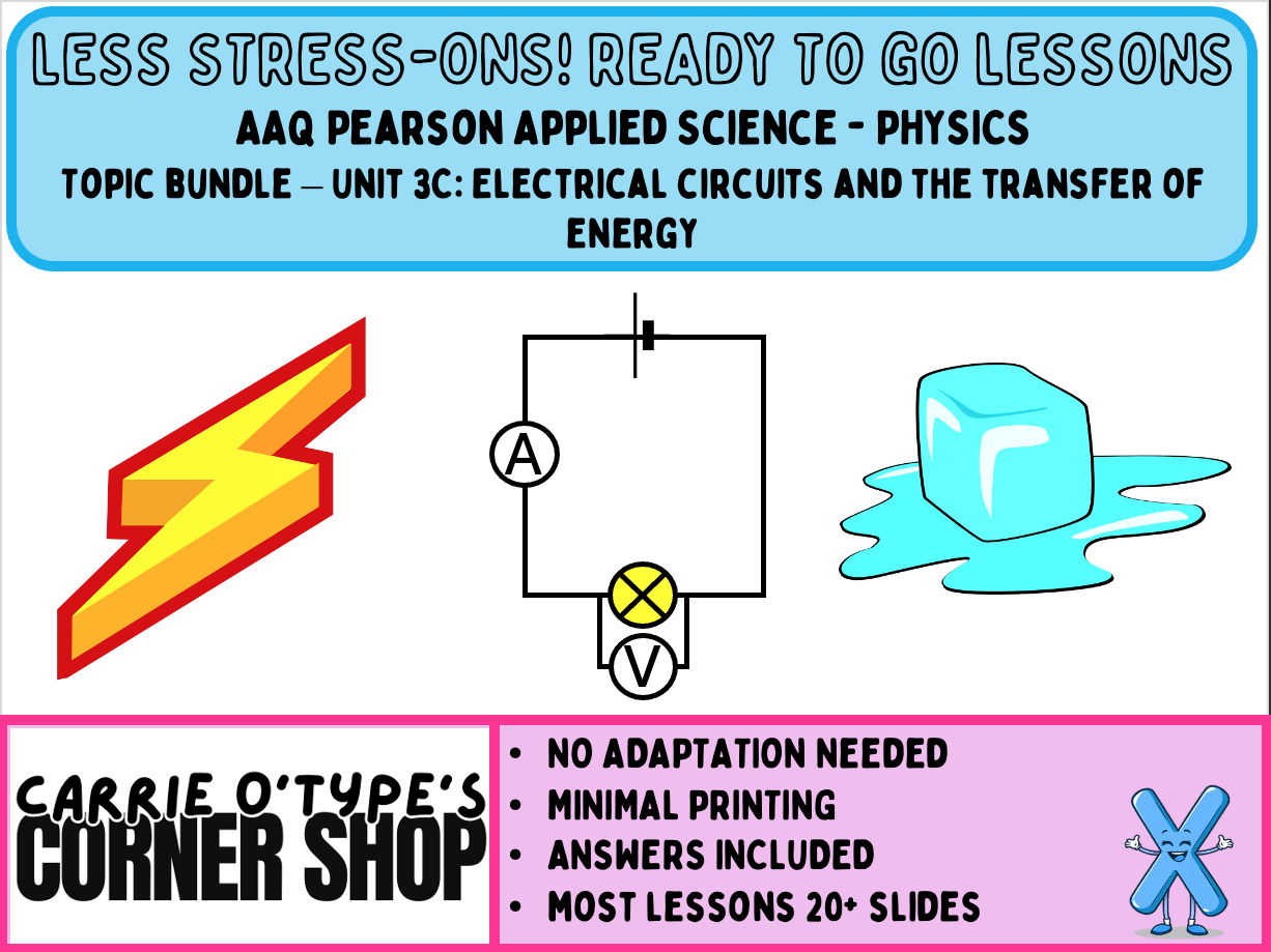 AAQ Pearson Applied Science- 3C: Electrical circuits and the transfer of energy