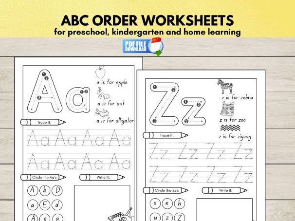 ABC Order Worksheets, Letter Recognition, Beginning Sounds, Alphabet Tracing