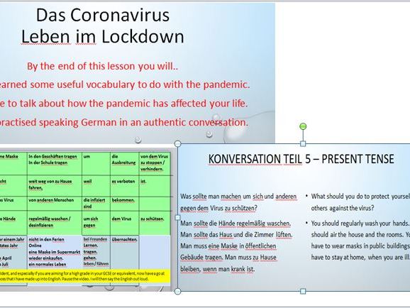 The Cornavirus in German and modal verbs.