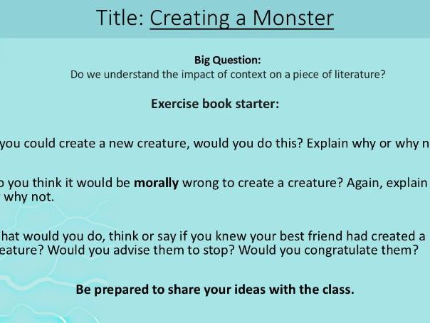 'Frankenstein' playscript full scheme