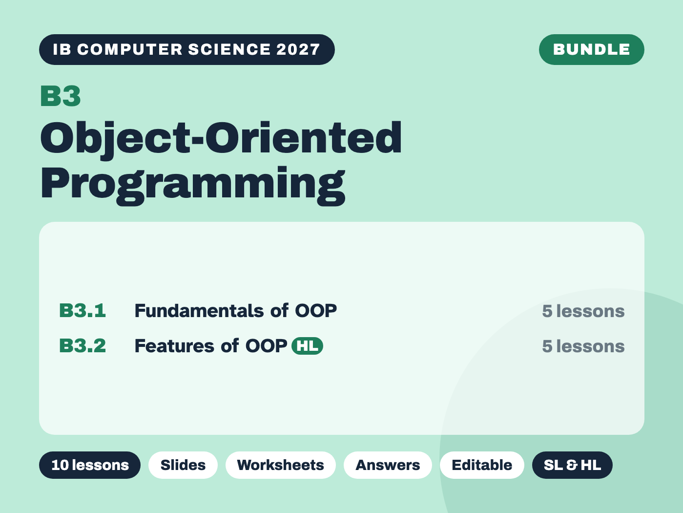 IB Computer Science 2027 – B3 Object-Oriented Programming – Complete Bundle (10 lessons)