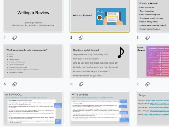 Writing A Song/Music Review (Writing Lesson)