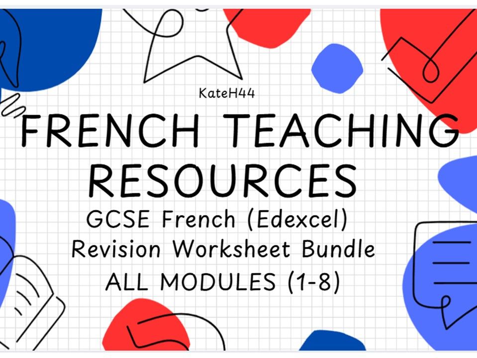 GCSE French (New for 2026) Revision Worksheets / Knowledge Organisers for All Modules (1-8)
