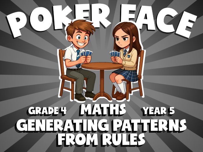 Generating Patterns from Rules POKER FACE Maths Game | No-Prep Year 5 Review Activity