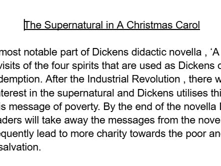 Supernatural in A Christmas Carol