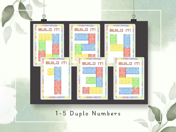 0–5 Duplo Number Cards