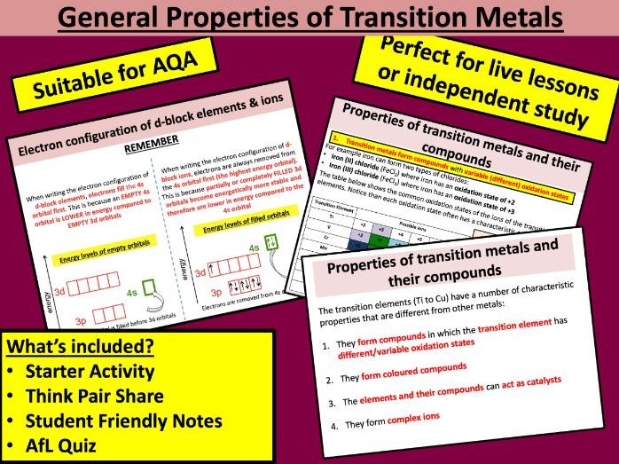The General Properties of Transition Metals
