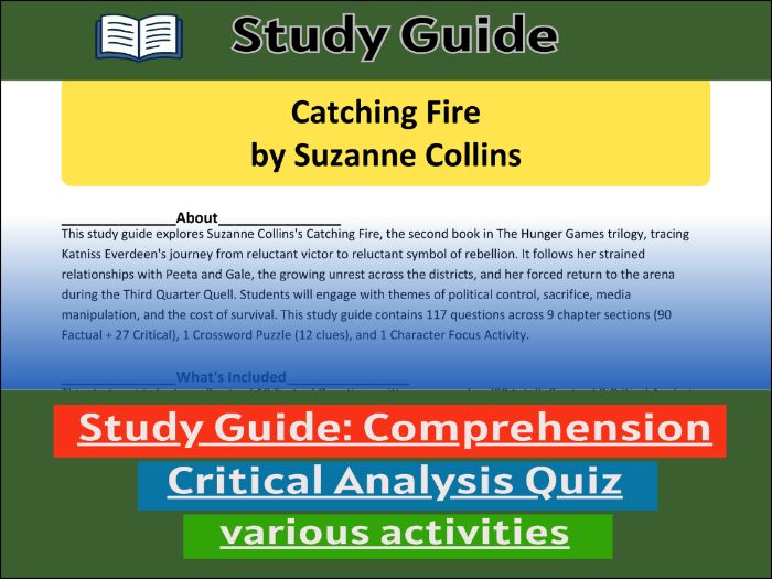 Study Guide for :Catching Fire by Suzanne Collins, Comprehension 91����t