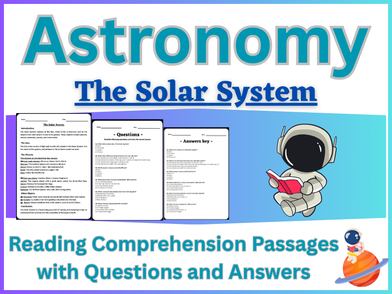 The Solar System - Reading Comprehension Passages and Questions worksheet
