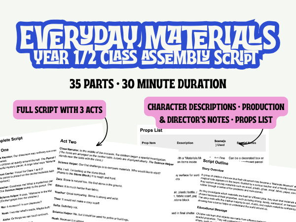 KS1 Everyday Materials Assembly Script
