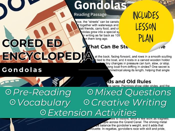Gondolas Reading Comprehension Passage - Cored Ed Encyclopedia