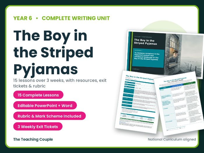The Boy in the Striped Pyjamas | Year 6 English Unit | 15 Complete Lessons + Resources